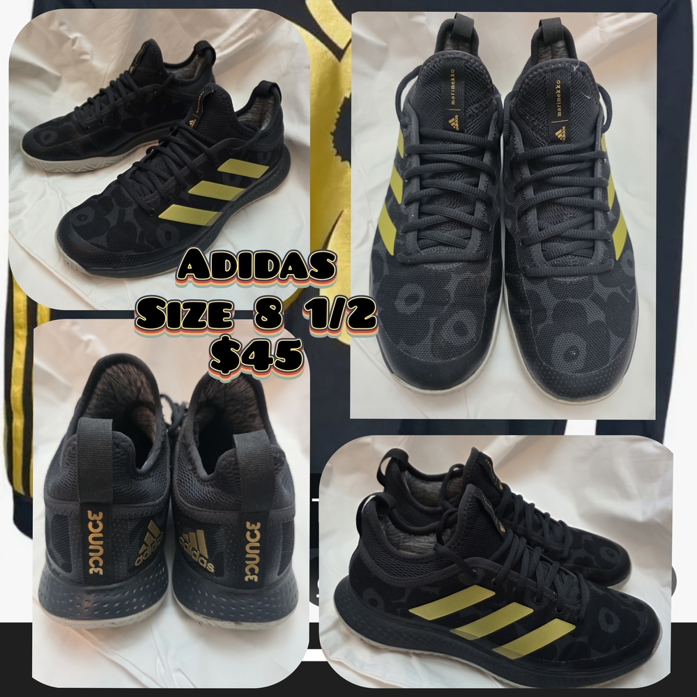 ADIDAS Black and Yellow Athletic Shoes